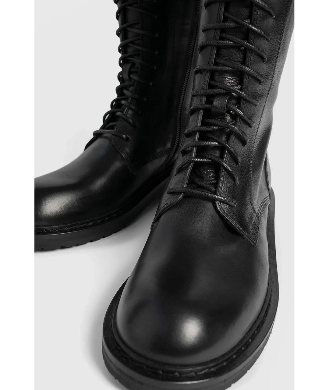 ANN DEMEULEMEESTER Черные кожаные сапоги, фото 6