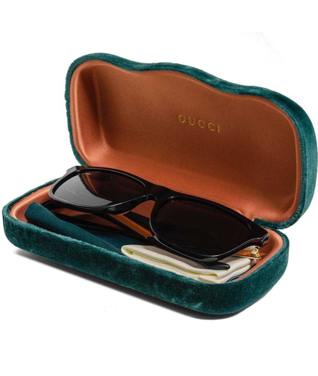 GUCCI Черные металлические солнцезащитные очки, фото 8