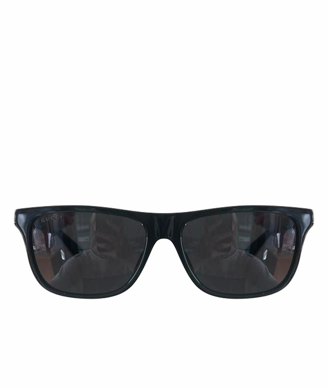 GUCCI Черные металлические солнцезащитные очки, фото 1