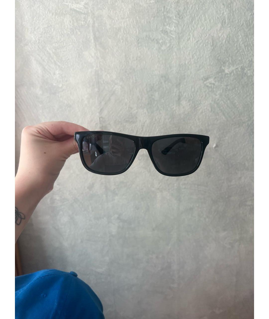 GUCCI Черные металлические солнцезащитные очки, фото 9