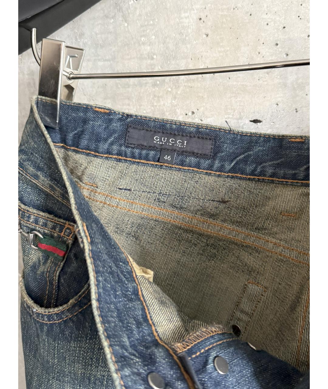 GUCCI Синие хлопковые джинсы скинни, фото 8