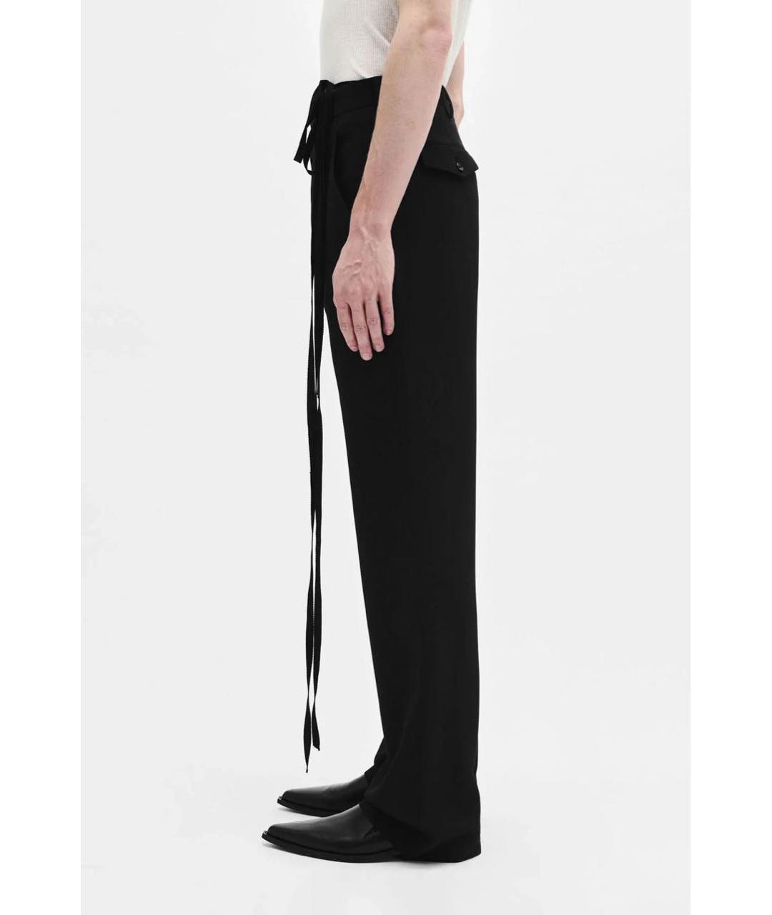 ANN DEMEULEMEESTER Черные вискозные брюки широкие, фото 2