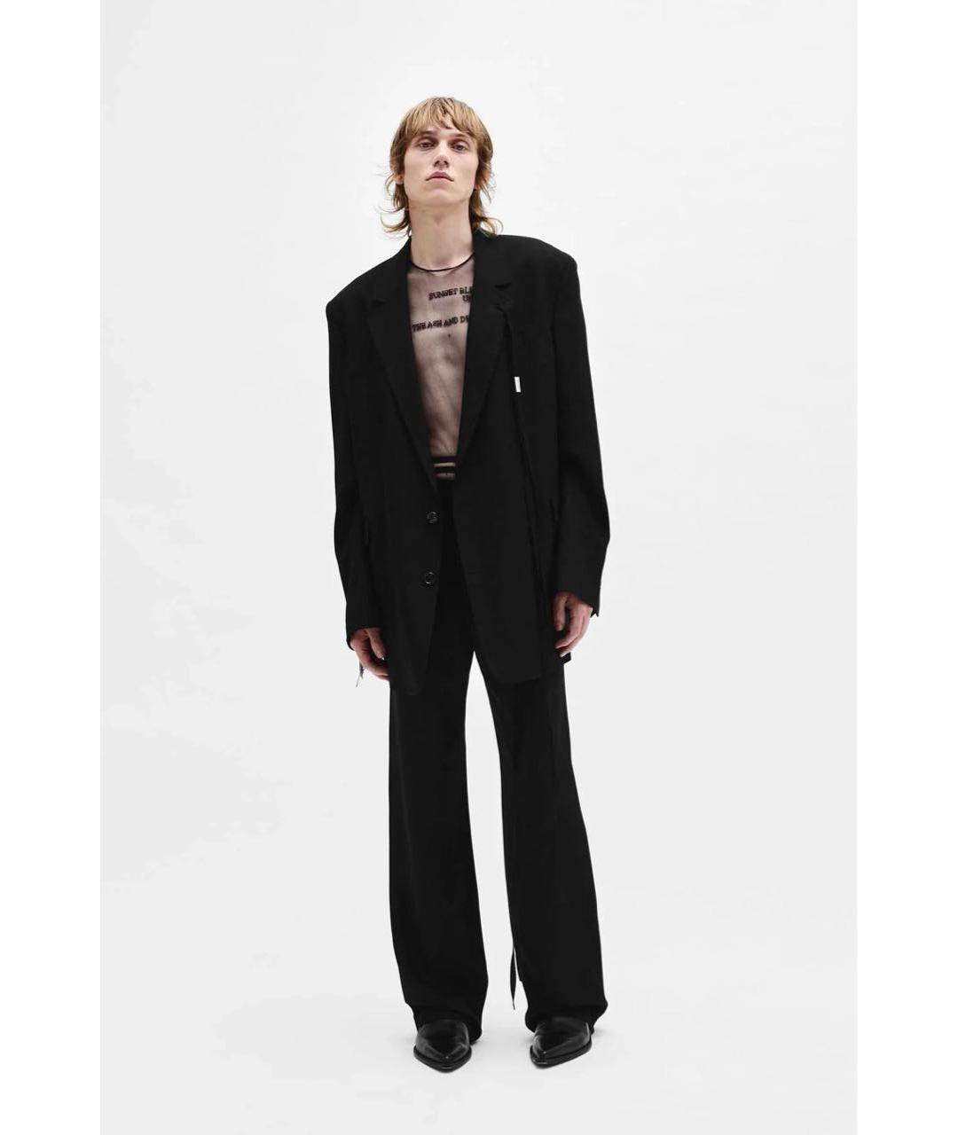 ANN DEMEULEMEESTER Черные вискозные брюки широкие, фото 4