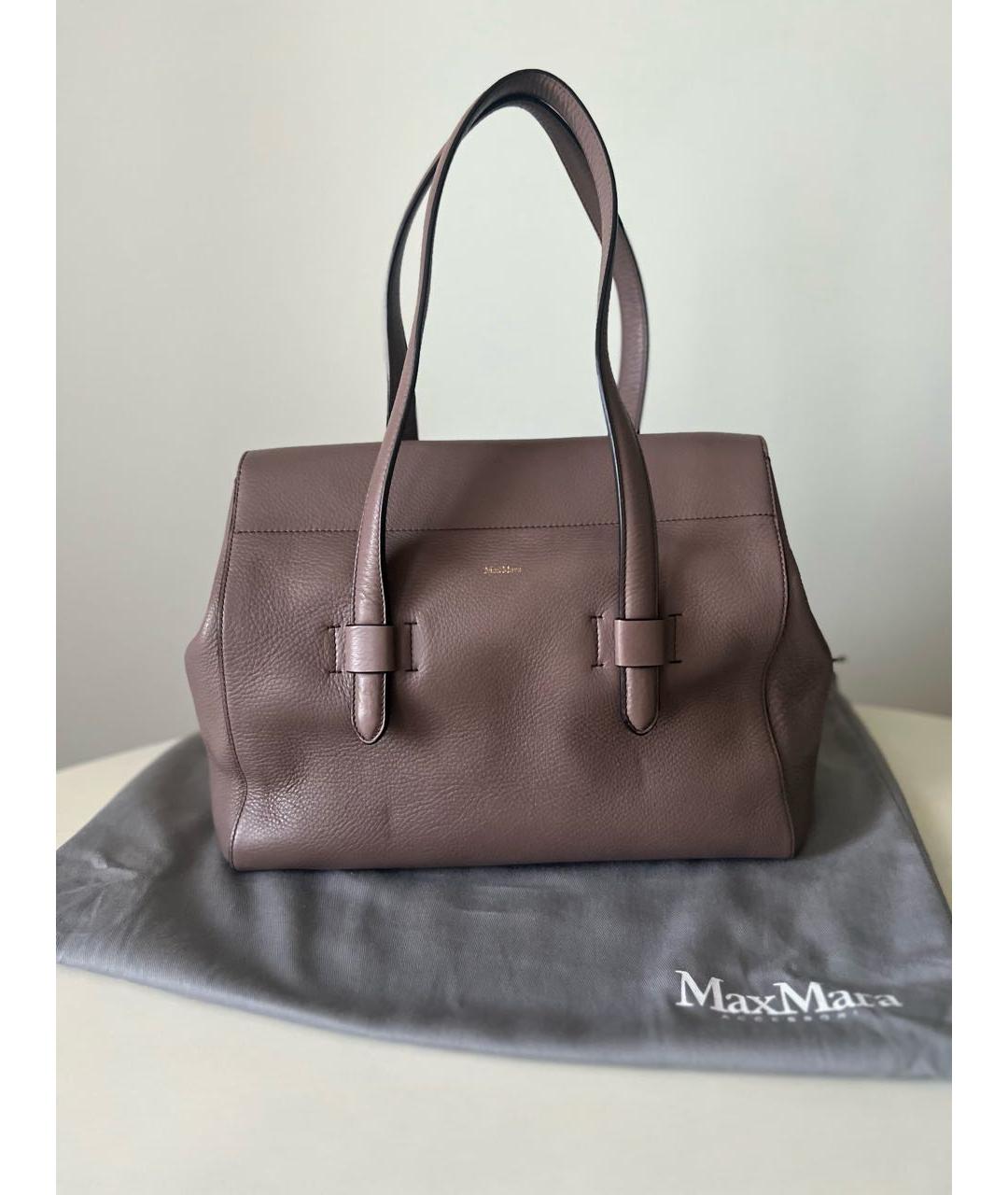 MAX MARA Коричневая кожаная сумка через плечо, фото 3