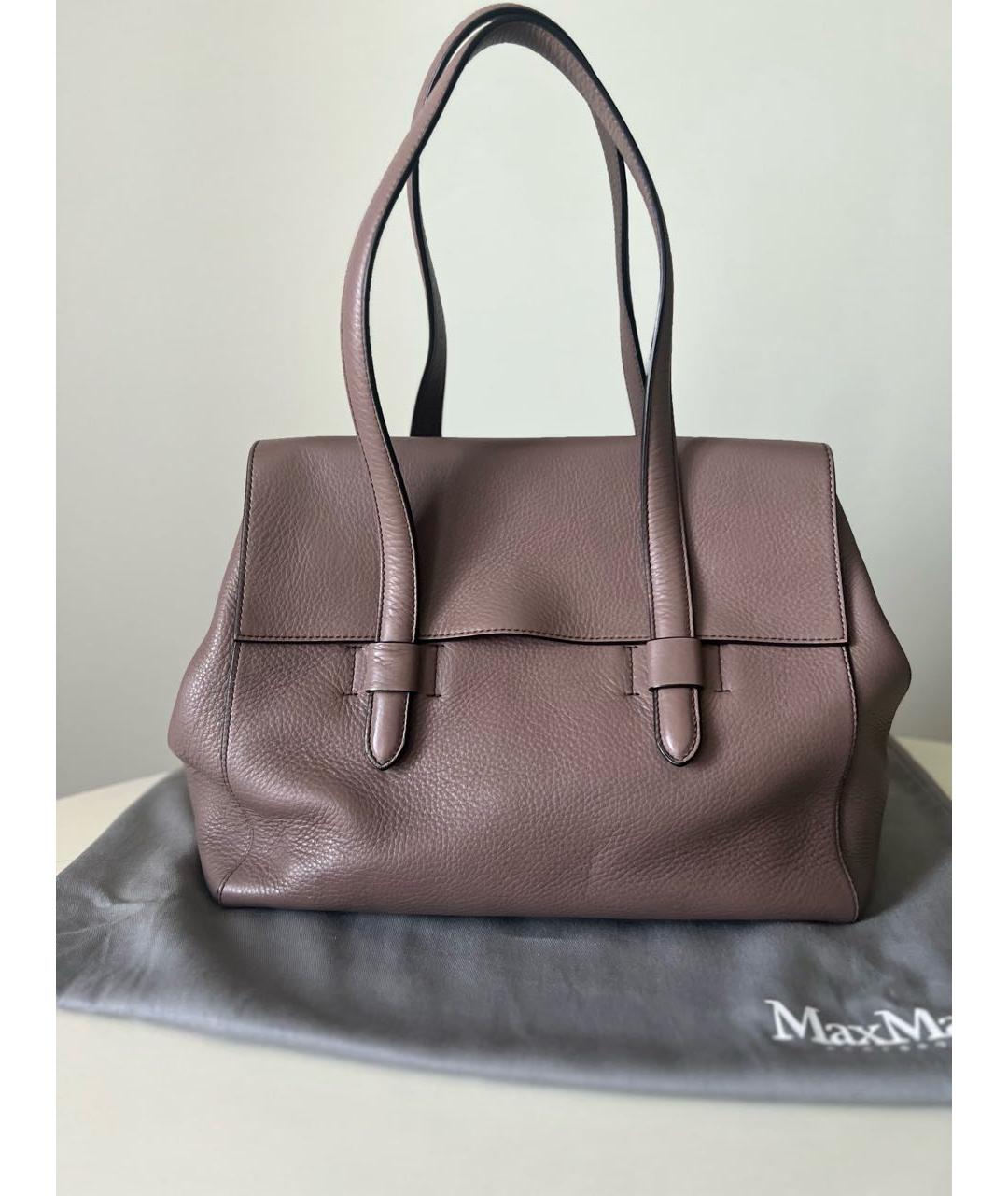 MAX MARA Коричневая кожаная сумка через плечо, фото 2