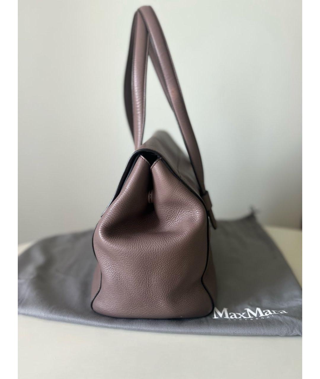 MAX MARA Коричневая кожаная сумка через плечо, фото 4