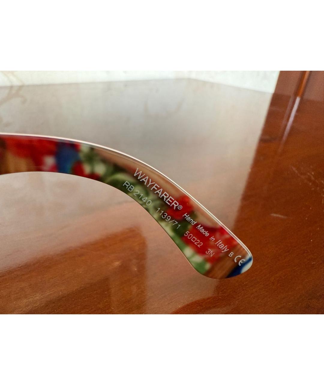 RAY BAN Красные пластиковые солнцезащитные очки, фото 7