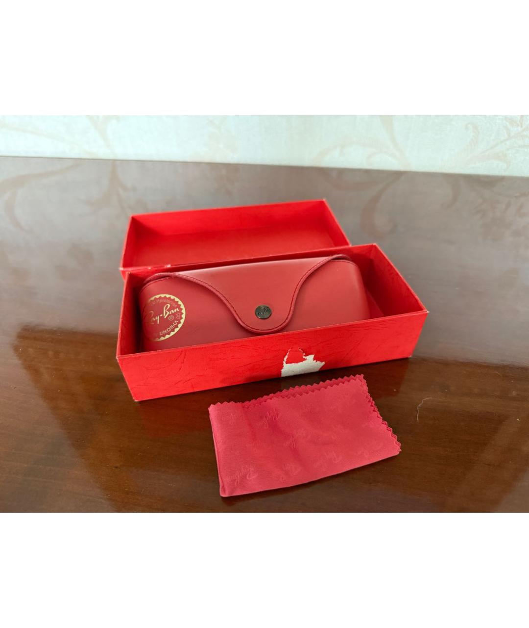 RAY BAN Красные пластиковые солнцезащитные очки, фото 4