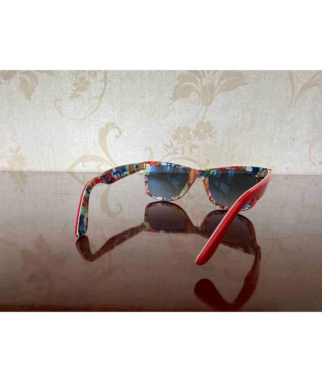 RAY BAN Красные пластиковые солнцезащитные очки, фото 5
