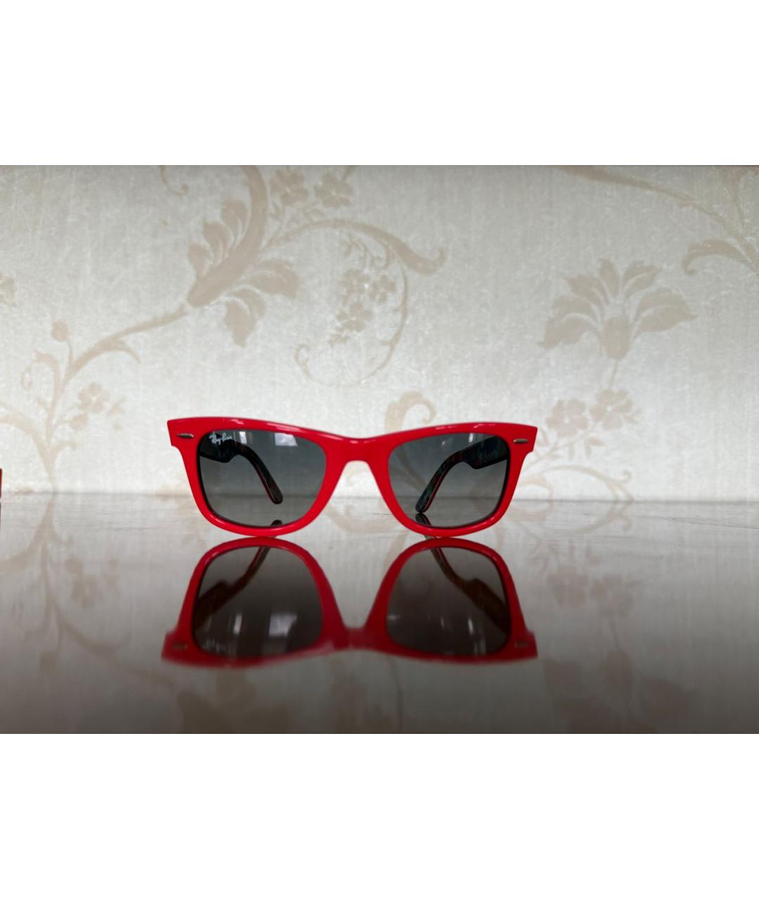RAY BAN Красные пластиковые солнцезащитные очки, фото 9