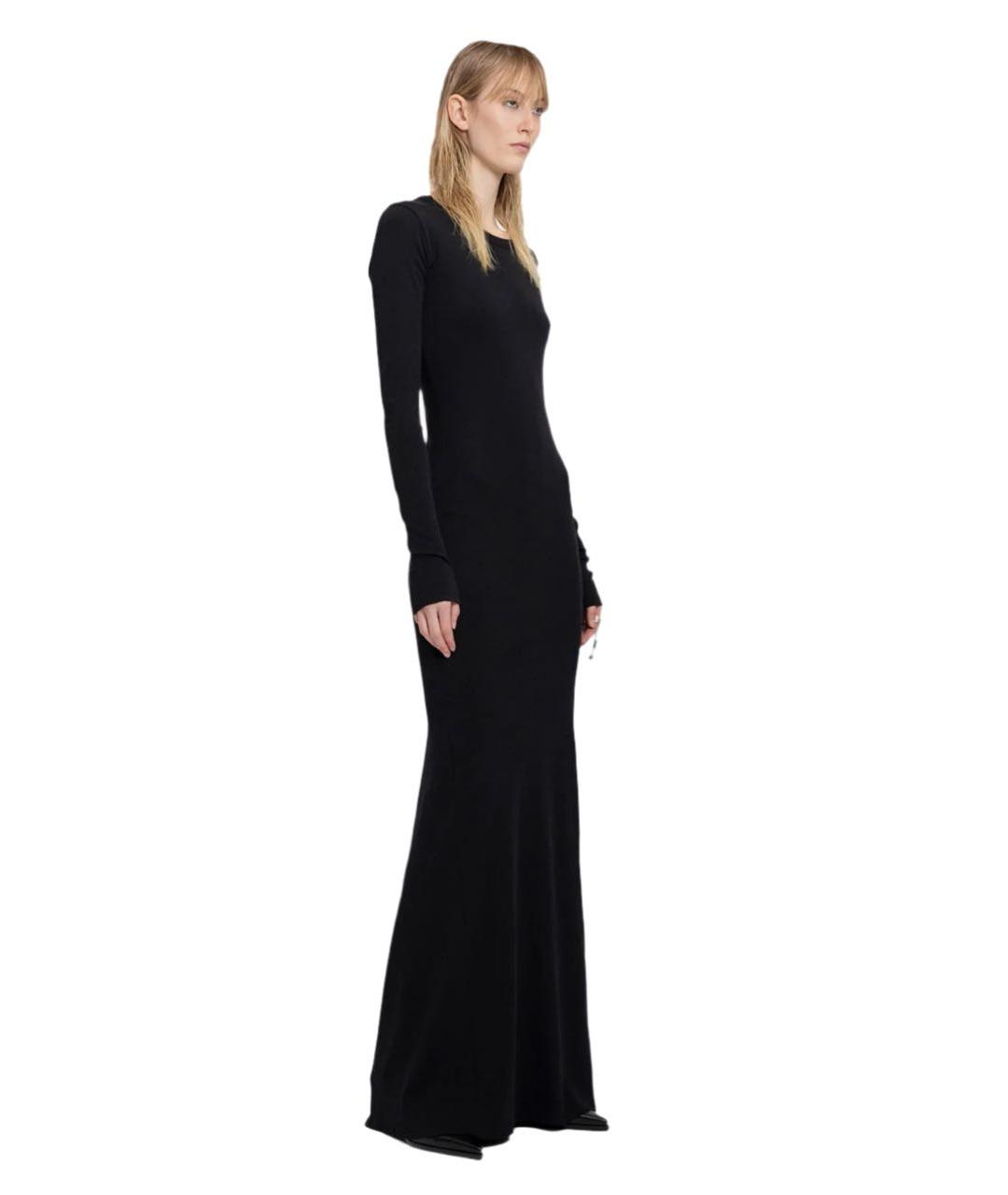 ANN DEMEULEMEESTER Черное хлопковое повседневное платье, фото 2