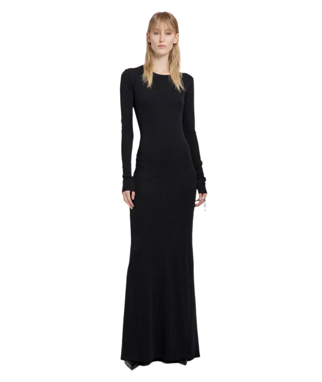 ANN DEMEULEMEESTER Черное хлопковое повседневное платье, фото 5