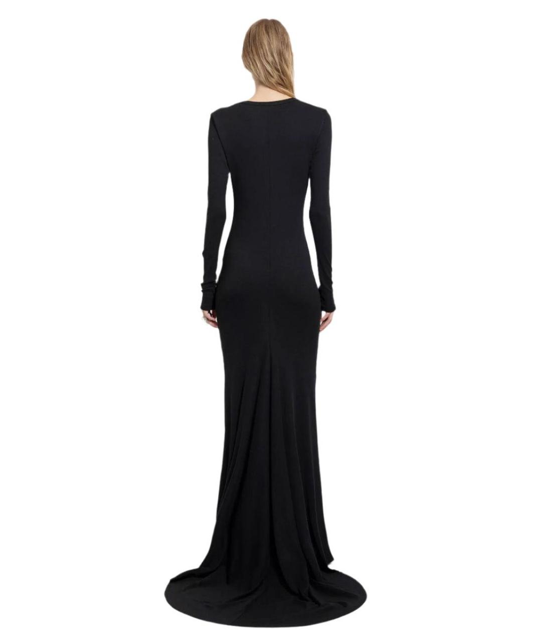 ANN DEMEULEMEESTER Черное хлопковое повседневное платье, фото 3