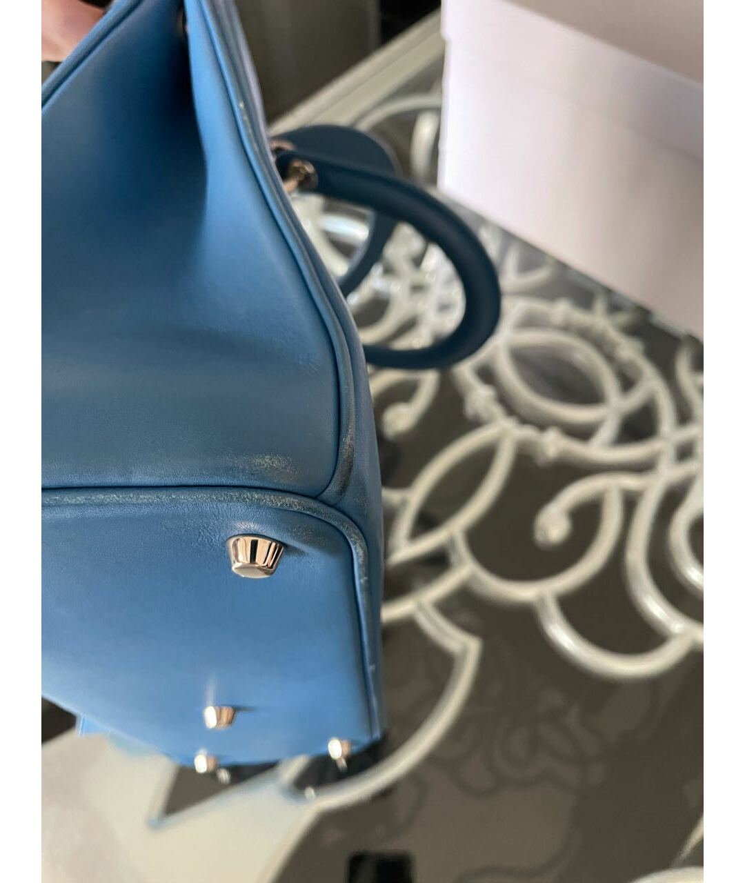 CHRISTIAN DIOR PRE-OWNED Голубая кожаная сумка тоут, фото 6