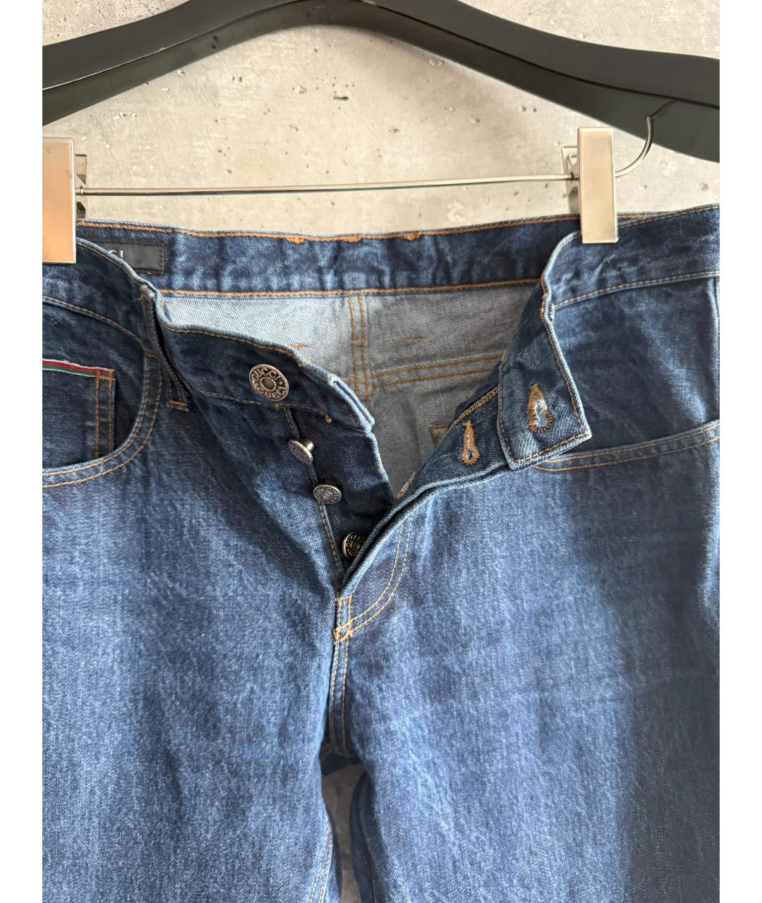 GUCCI Синие хлопковые джинсы скинни, фото 6