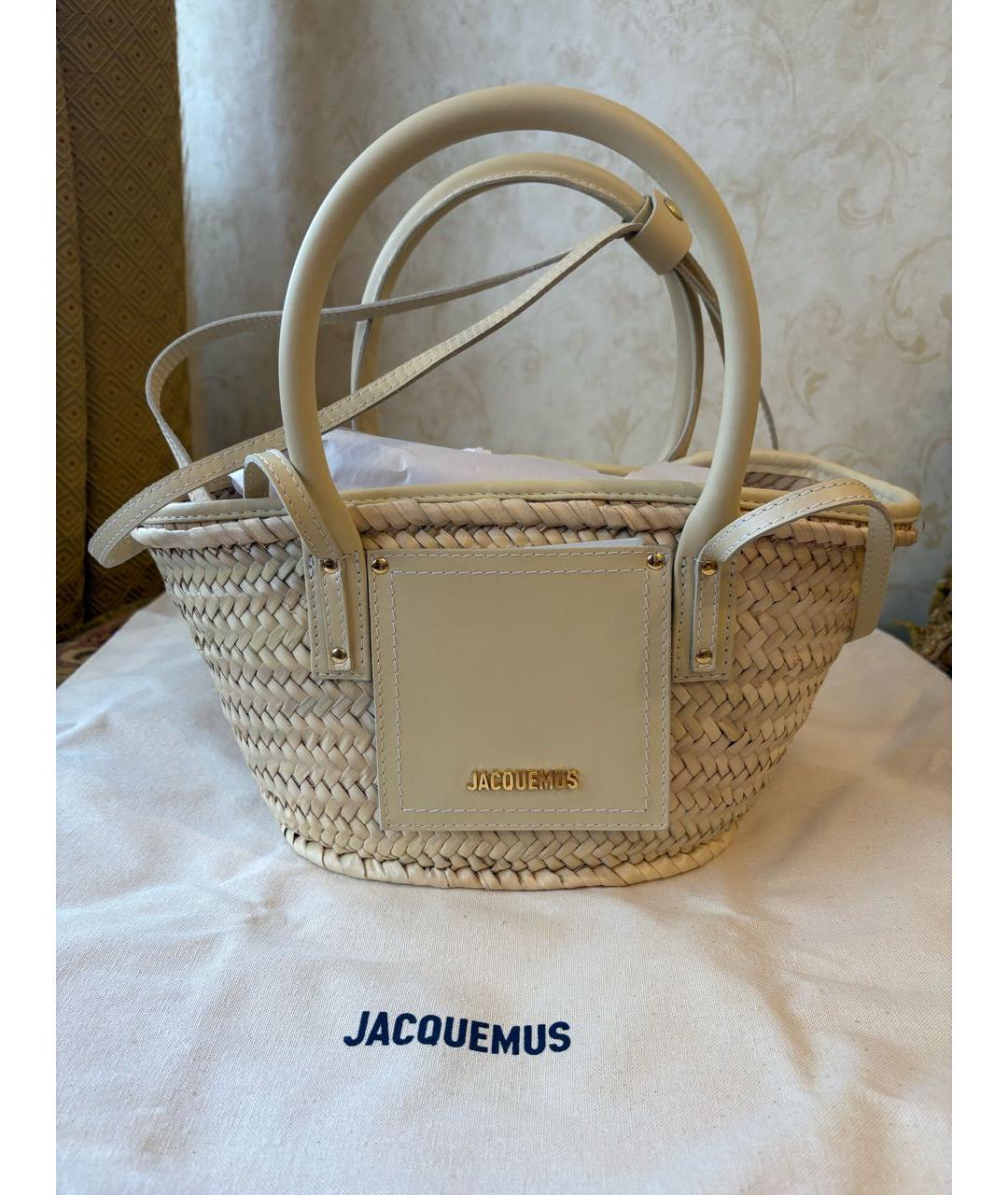 JACQUEMUS Бежевая пляжная сумка, фото 5