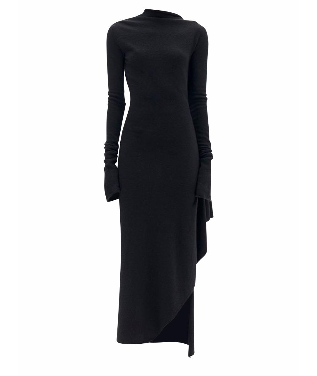 ANN DEMEULEMEESTER Черное шерстяное повседневное платье, фото 1