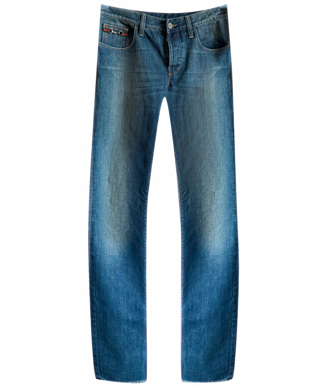 GUCCI Синие хлопковые джинсы скинни, фото 1