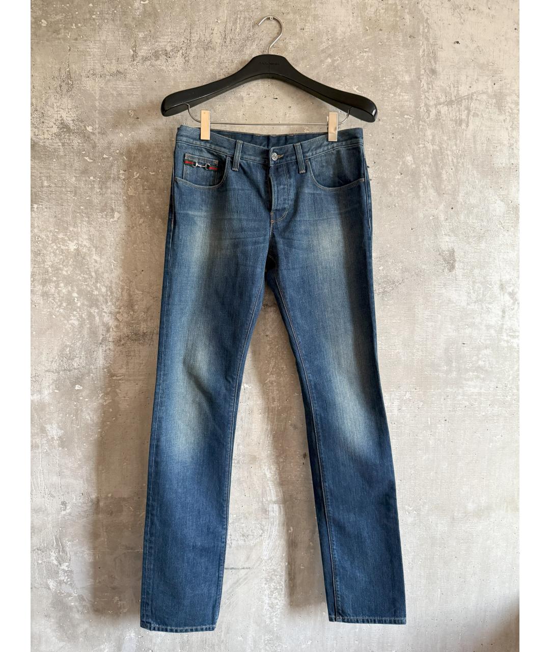 GUCCI Синие хлопковые джинсы скинни, фото 9