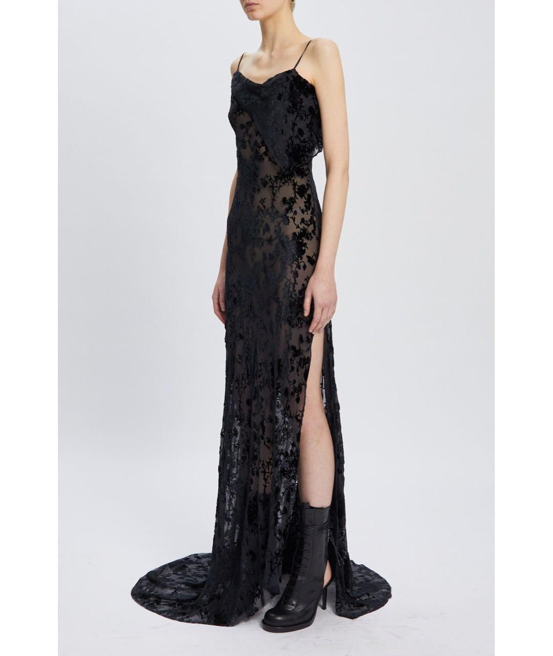 ANN DEMEULEMEESTER Черное вискозное вечернее платье, фото 4