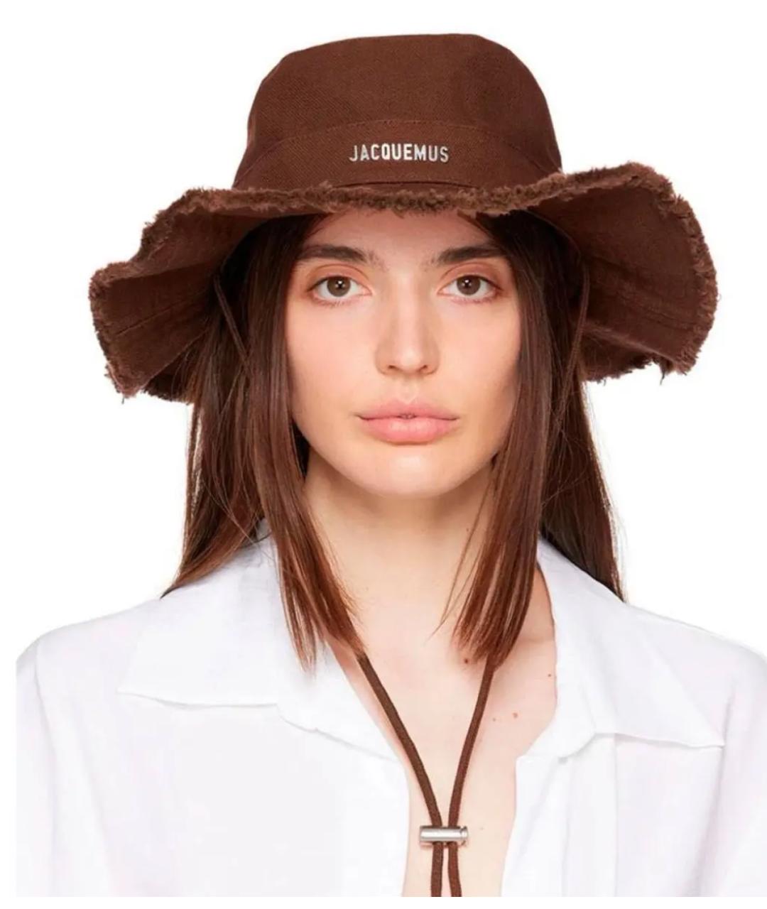 JACQUEMUS Коричневая хлопковая панама, фото 2