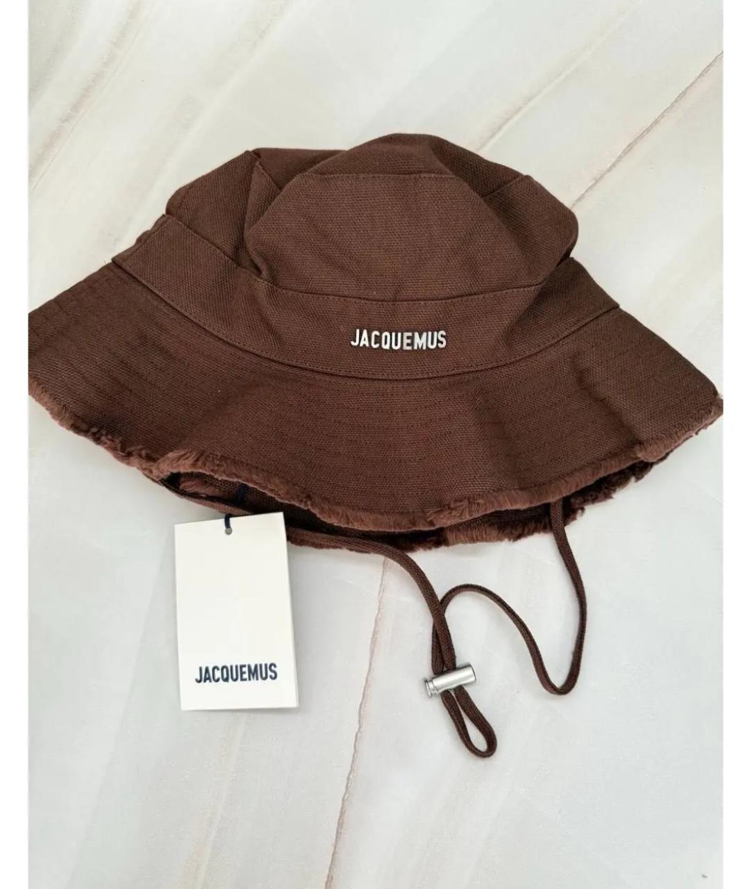 JACQUEMUS Коричневая хлопковая панама, фото 3