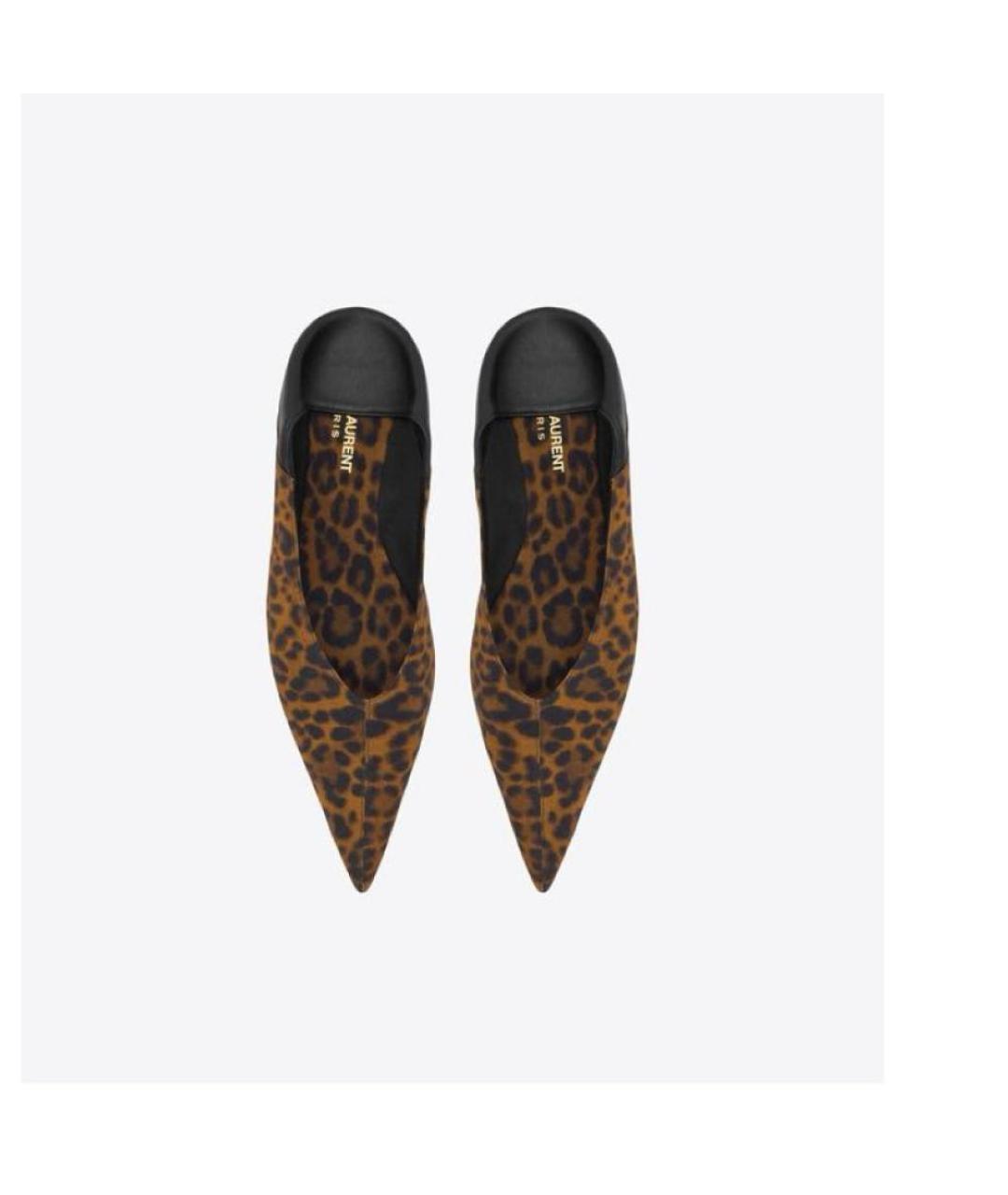 SAINT LAURENT Коричневые балетки, фото 2