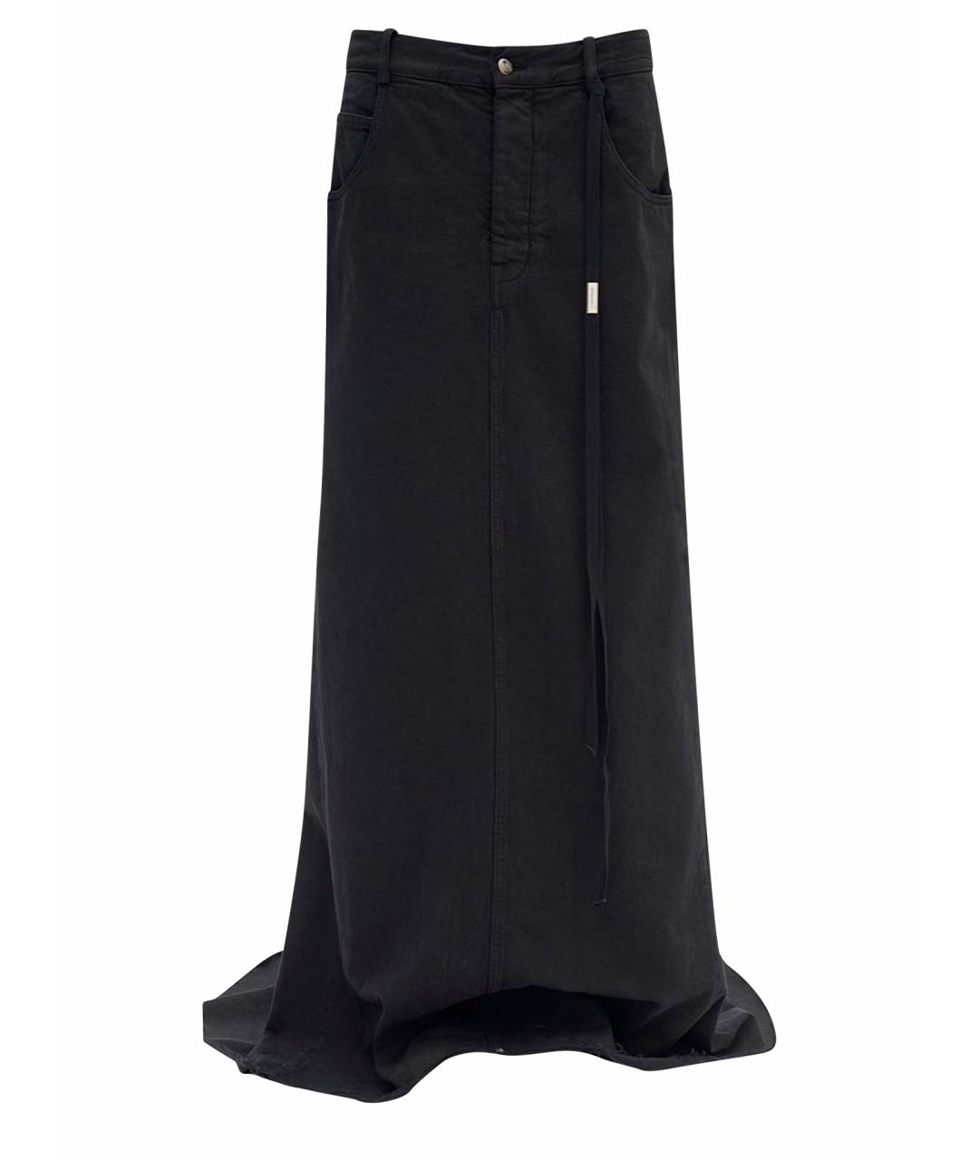 ANN DEMEULEMEESTER Черная хлопковая юбка макси, фото 1