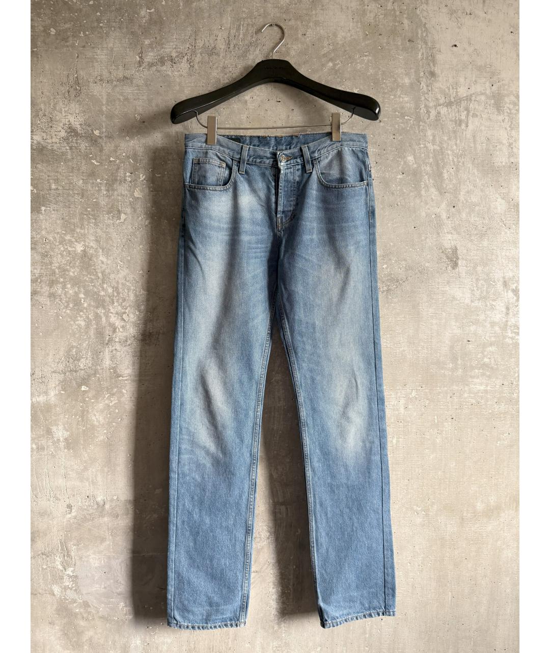 GUCCI Голубые хлопковые прямые джинсы, фото 10