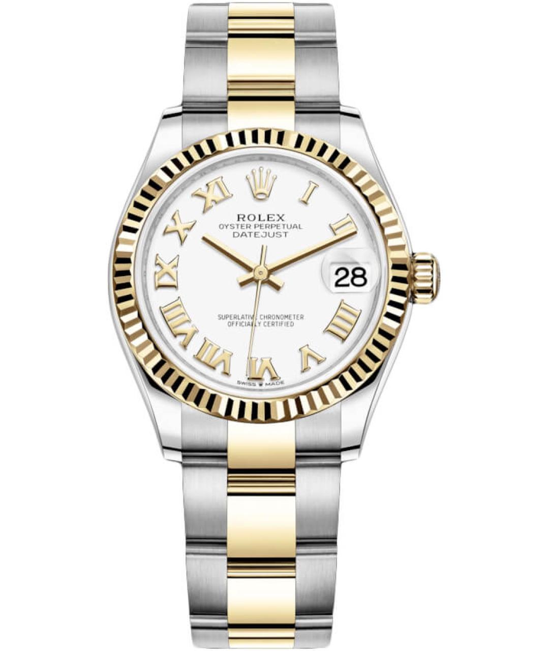 ROLEX Белые часы из желтого золота, фото 2