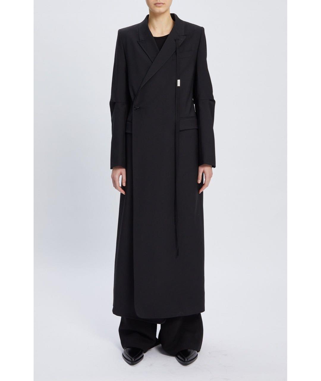 ANN DEMEULEMEESTER Черное шерстяное пальто, фото 2