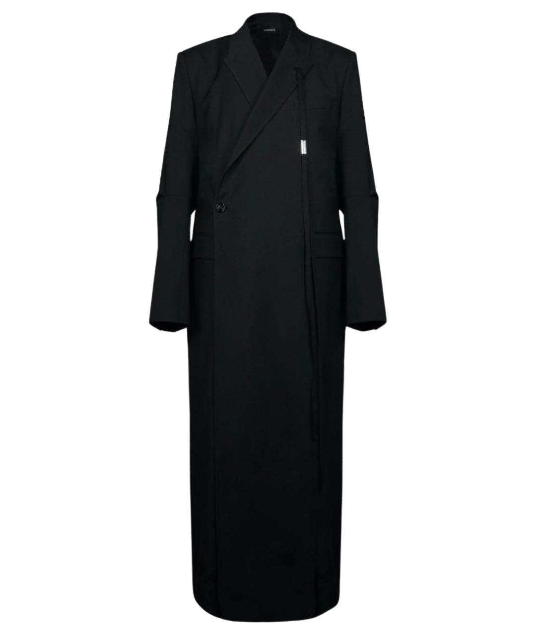ANN DEMEULEMEESTER Черное шерстяное пальто, фото 1