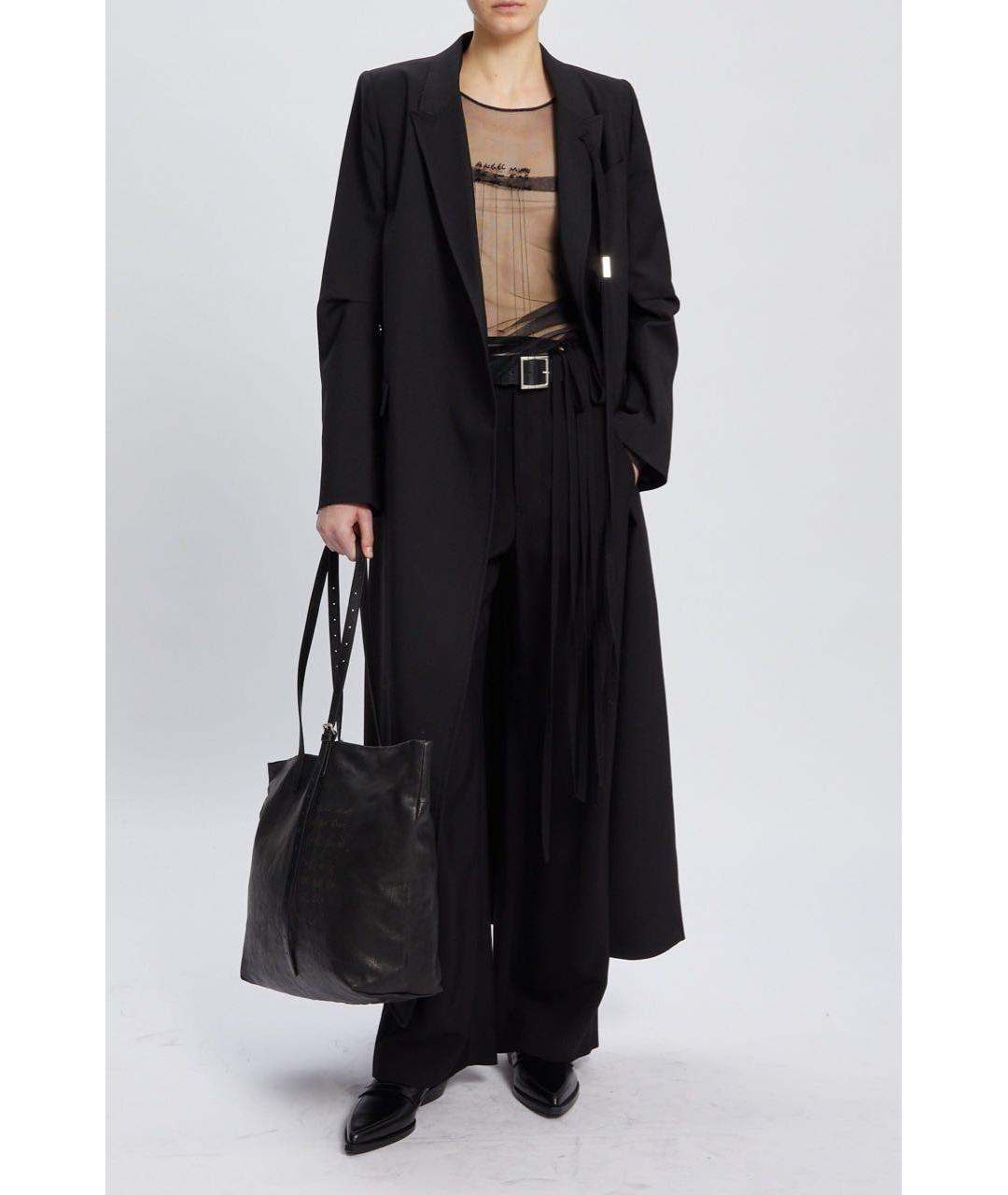 ANN DEMEULEMEESTER Черное шерстяное пальто, фото 5