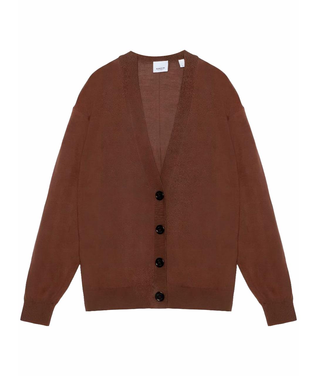 BURBERRY Коричневый шерстяной кардиган, фото 1
