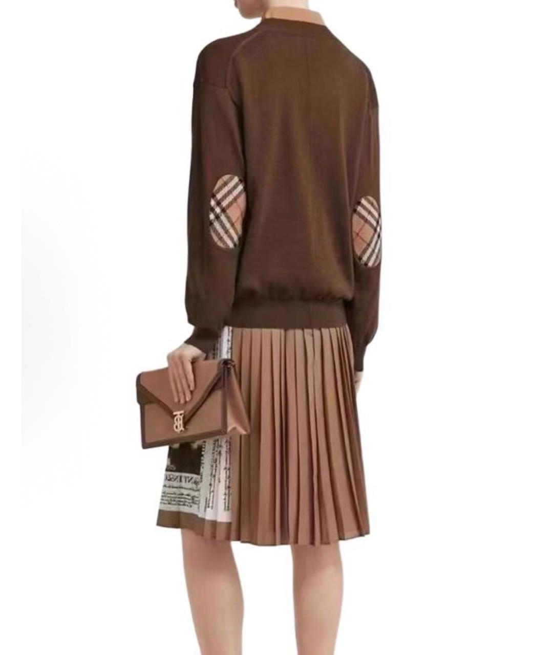 BURBERRY Коричневый шерстяной кардиган, фото 3