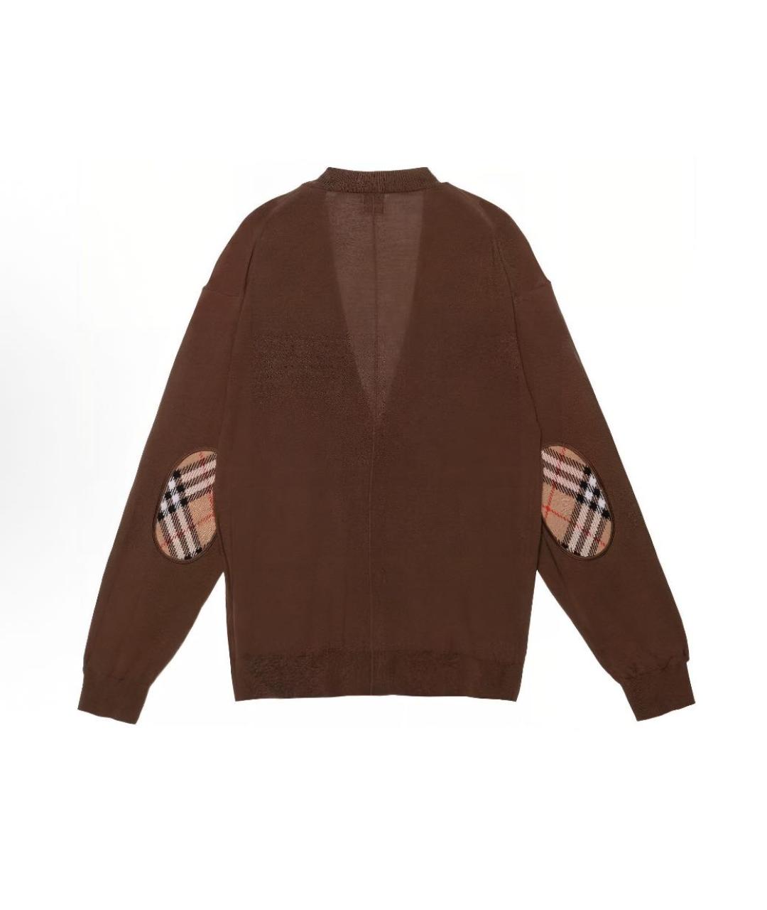 BURBERRY Коричневый шерстяной кардиган, фото 5