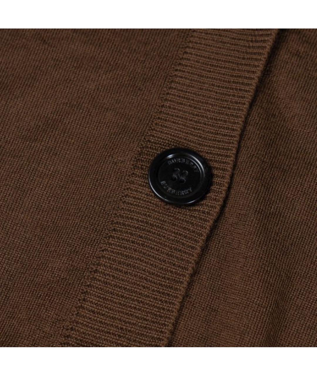 BURBERRY Коричневый шерстяной кардиган, фото 4