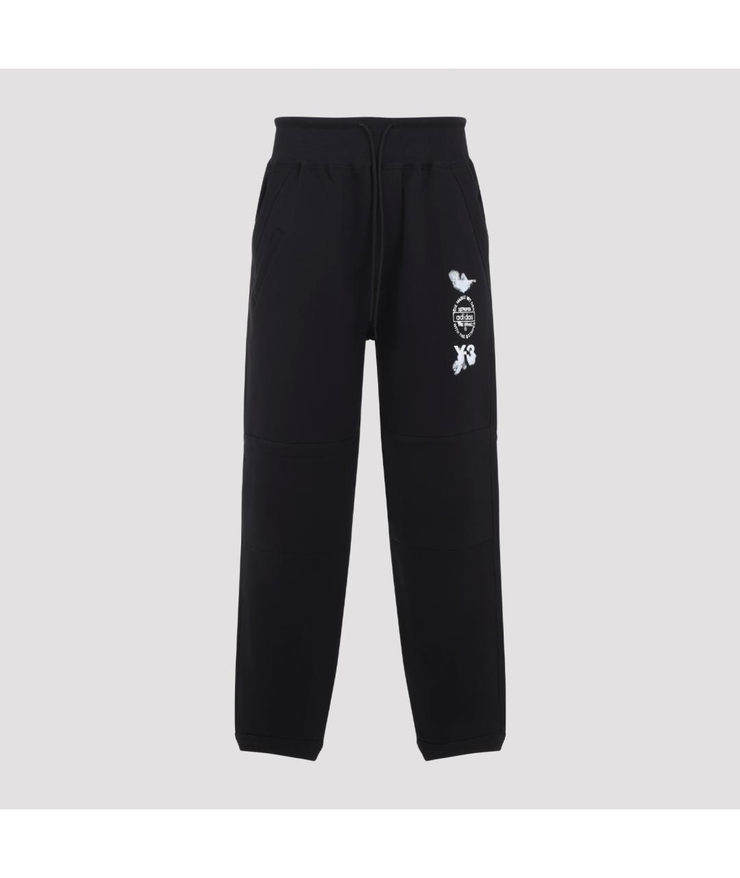 Y-3 Черные хлопковые повседневные брюки, фото 3