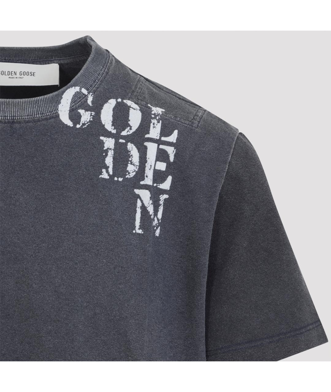 GOLDEN GOOSE DELUXE BRAND Синяя хлопковая футболка, фото 5