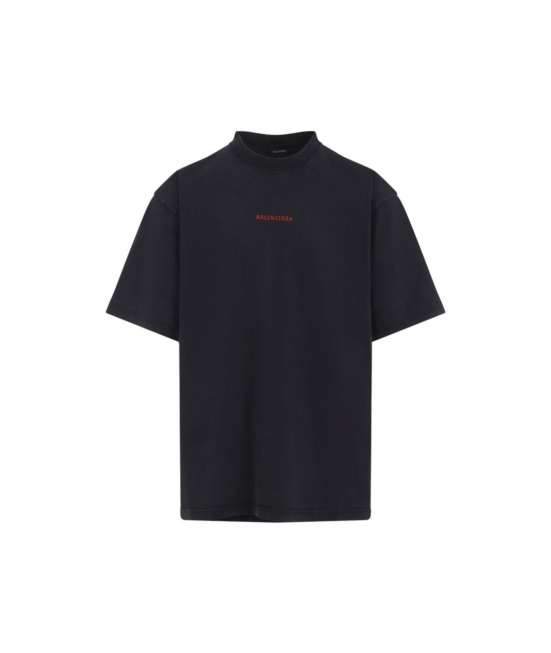 BALENCIAGA Черная хлопковая футболка, фото 1