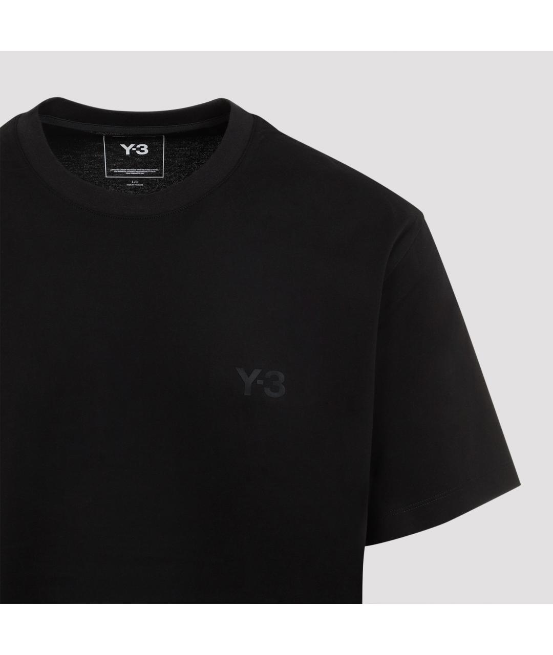 Y-3 Черная хлопковая футболка, фото 3