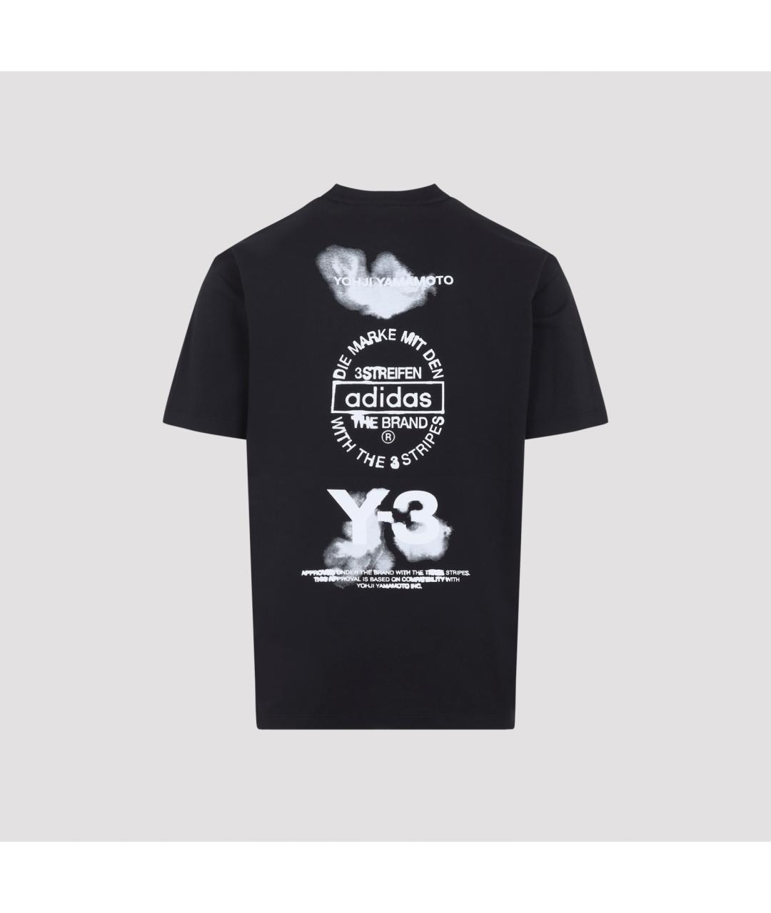 Y-3 Черная хлопковая футболка, фото 4