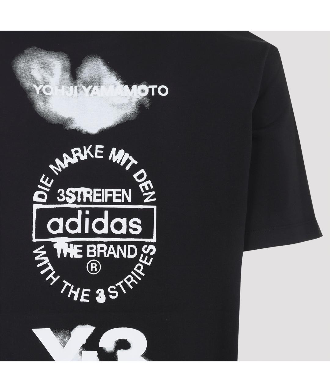 Y-3 Черная хлопковая футболка, фото 5