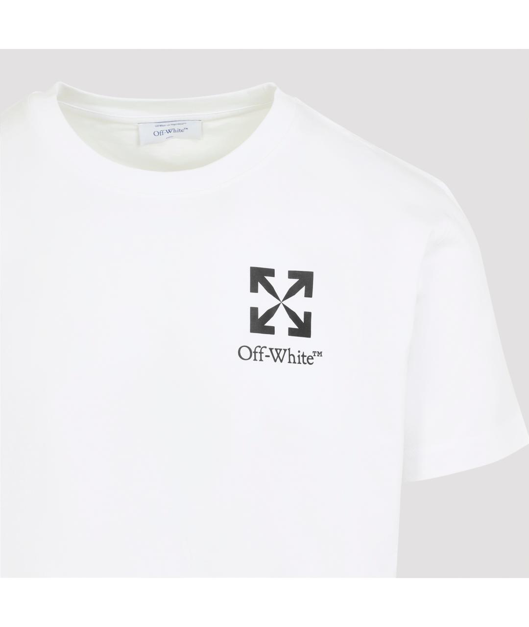 OFF-WHITE Белая хлопковая футболка, фото 5