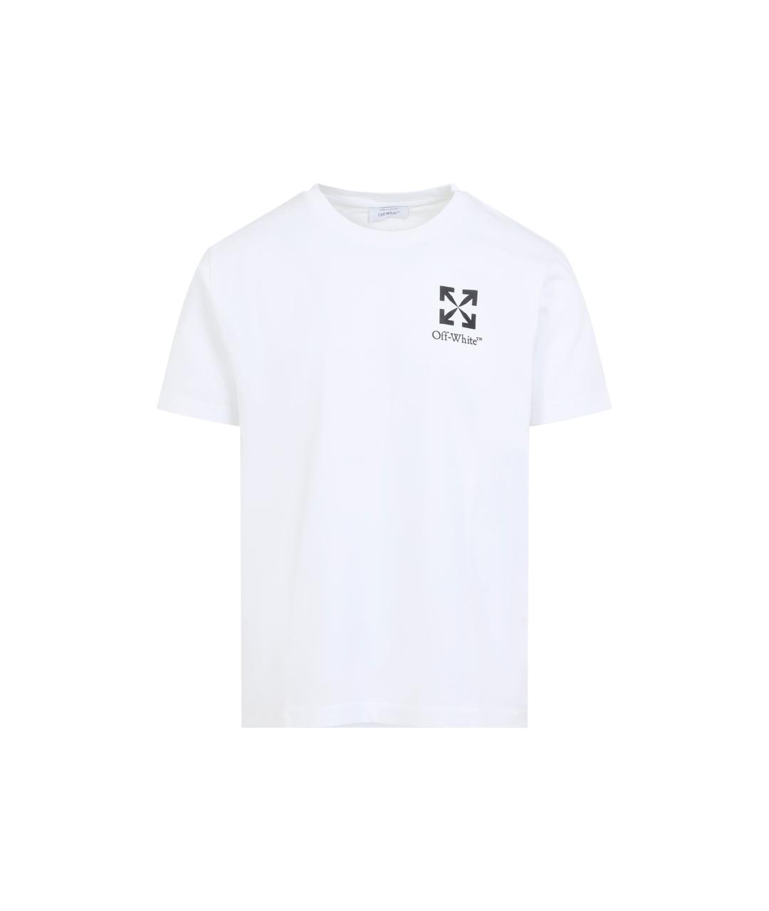 OFF-WHITE Белая хлопковая футболка, фото 1