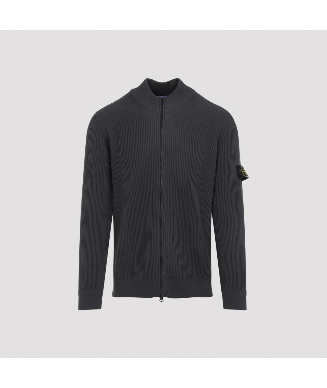 STONE ISLAND Антрацитовый шерстяной кардиган, фото 2