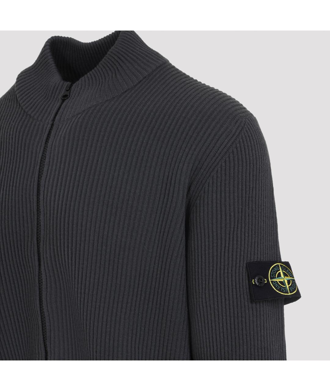 STONE ISLAND Антрацитовый шерстяной кардиган, фото 5