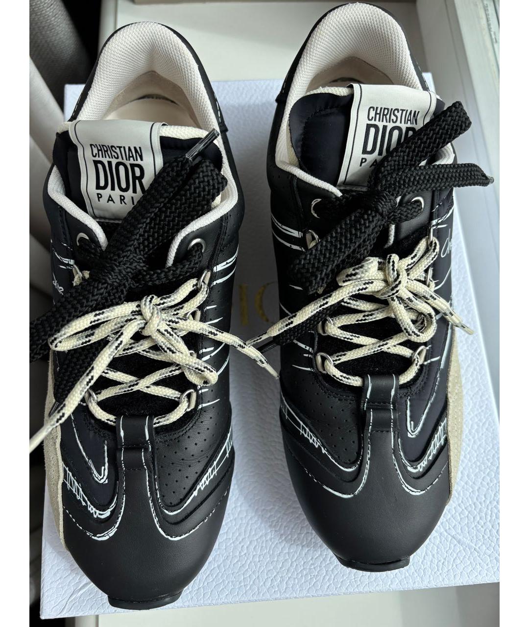 CHRISTIAN DIOR Черные кожаные кроссовки, фото 2