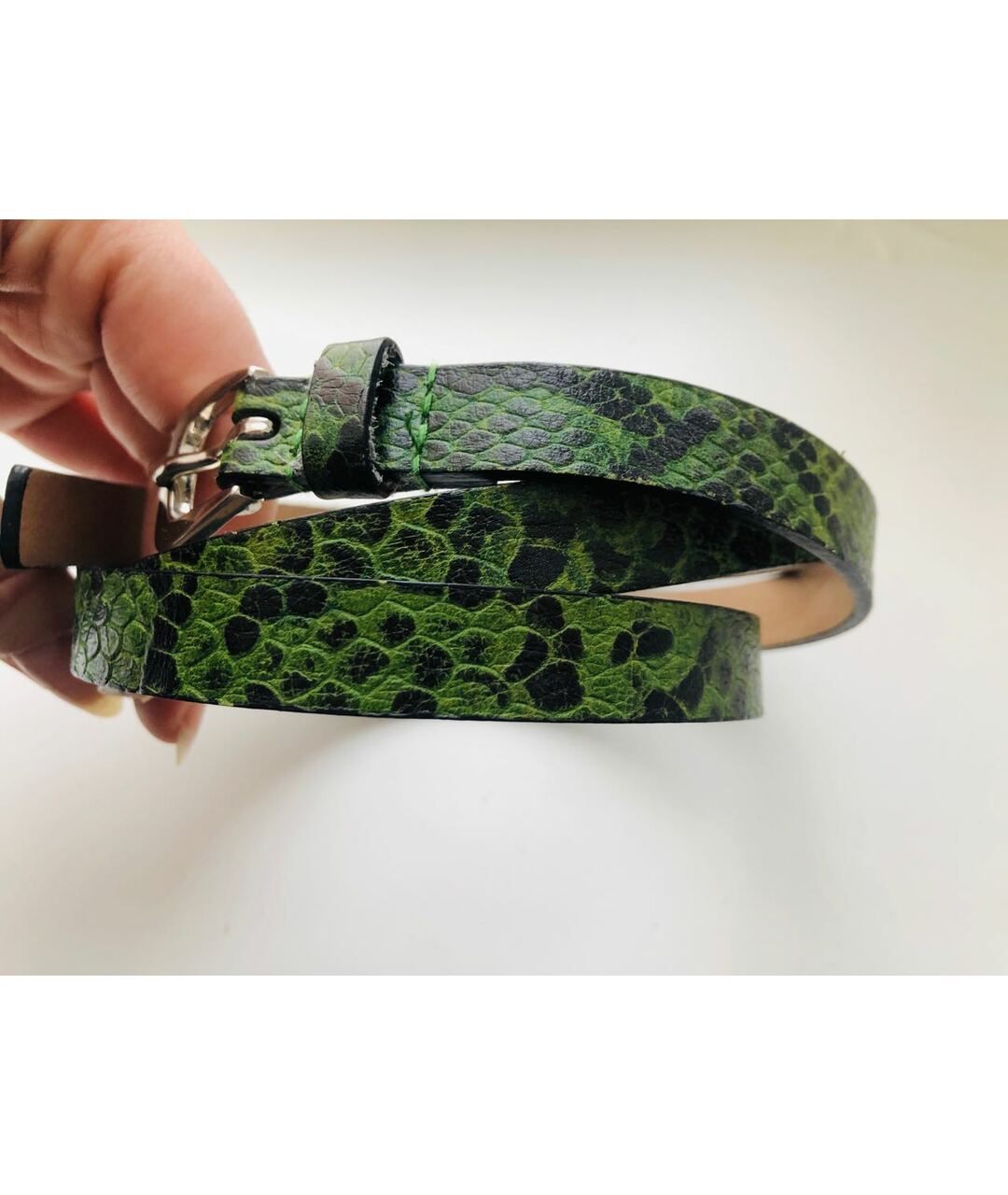 MICHAEL KORS Зеленый кожаный ремень, фото 6