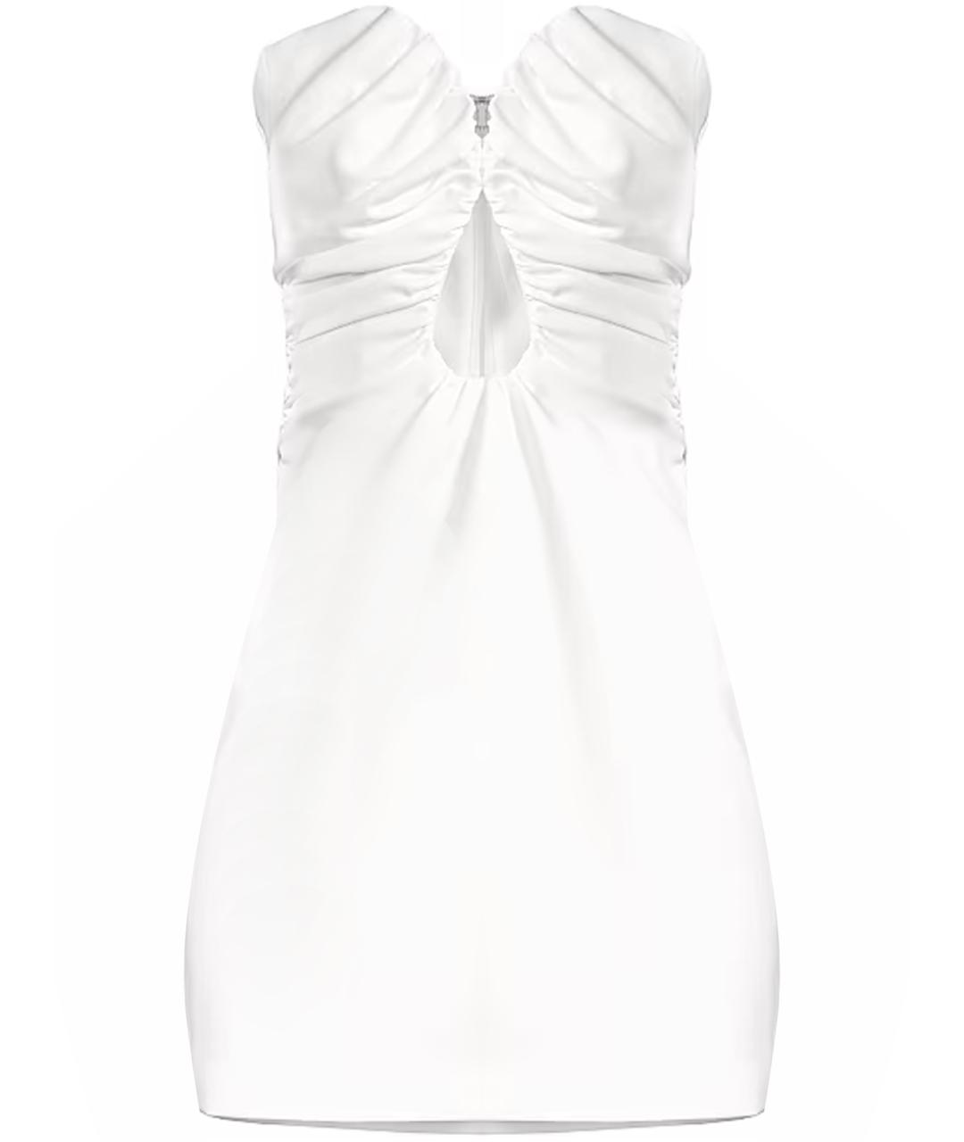 MISHA COLLECTION Белое полиэстеровое коктейльное платье, фото 1